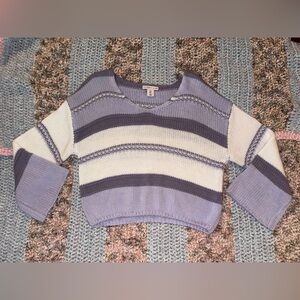 Sincerely Jules Lavender and Cream V-Neck Sweater